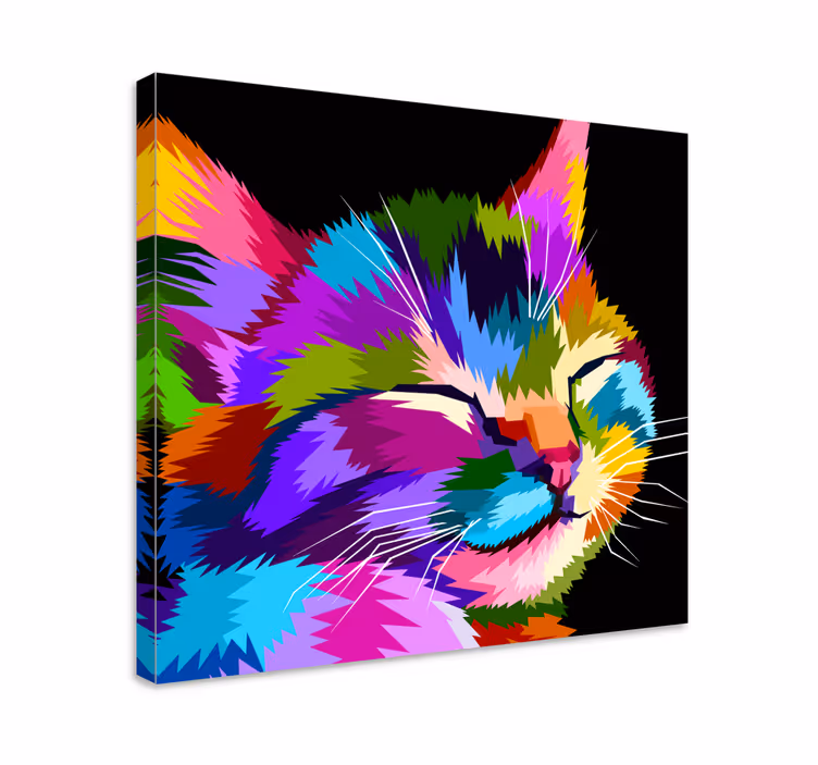 Sevimli gökkuşağı kedi - TenStickers