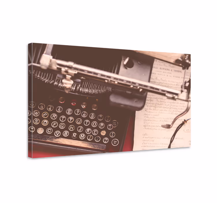 Telefon ve daktilo retro tuval sanatı - TenStickers