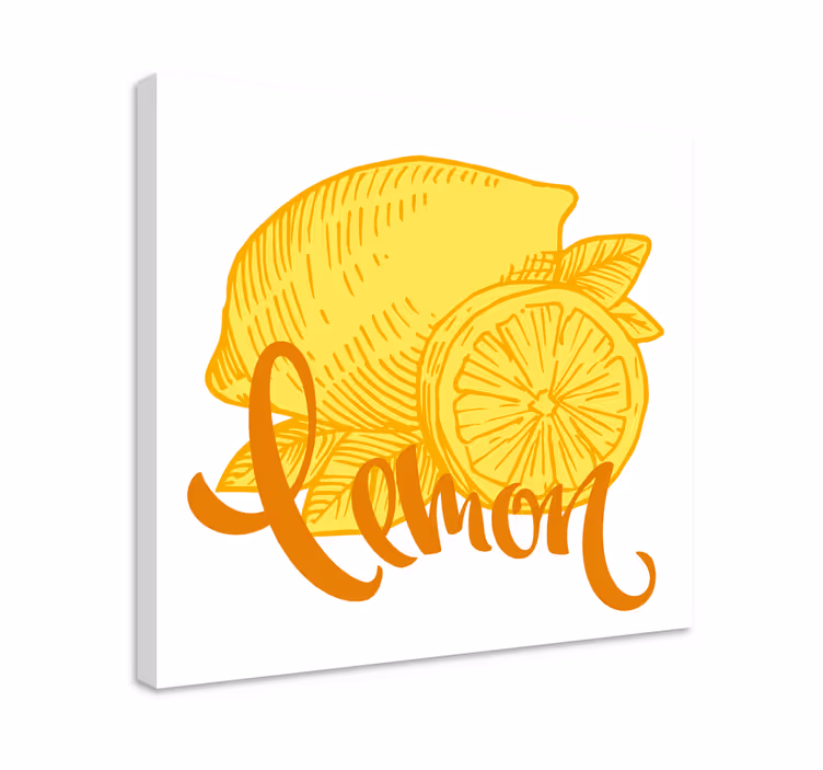 Portakal ve limon eskiz meyve tuvali - TenStickers