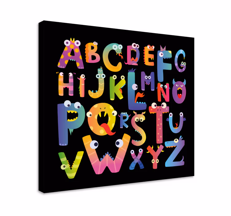 Abc ve harfler kanvas tablo korkunç alfabe karakterleri - TenStickers