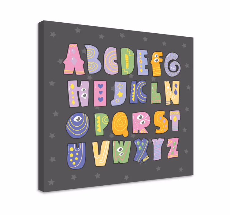 Renkli alfabe tuval baskılar - TenStickers