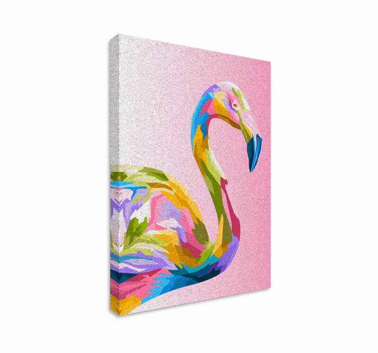 Flamingo sanat tüy tuval duvar sanatı - TenStickers
