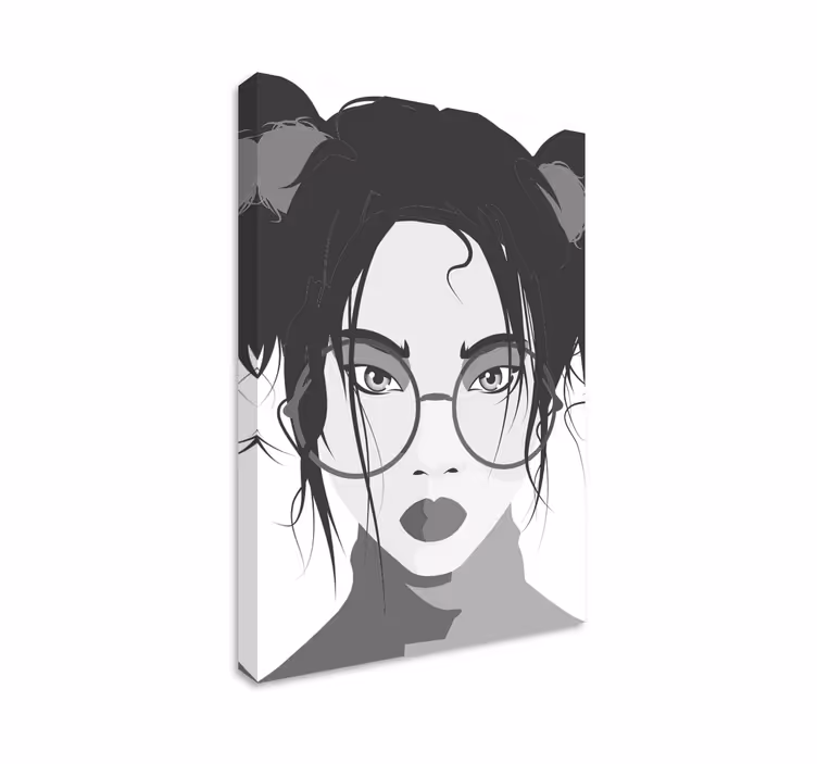 Siyah beyaz kadın tuval koridor için - TenStickers