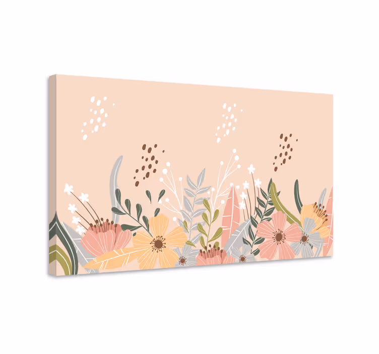 Pastel çiçek tasarımı çiçekler ve bitkiler kanvas tablo - TenStickers