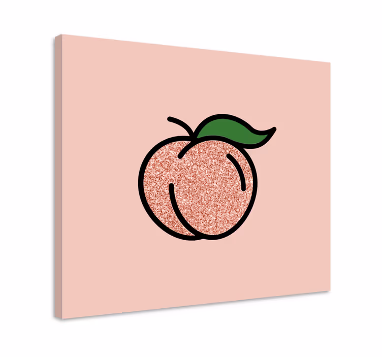 Meyveler kanvas tablo parlak Şeftali İllüstrasyonu - TenStickers