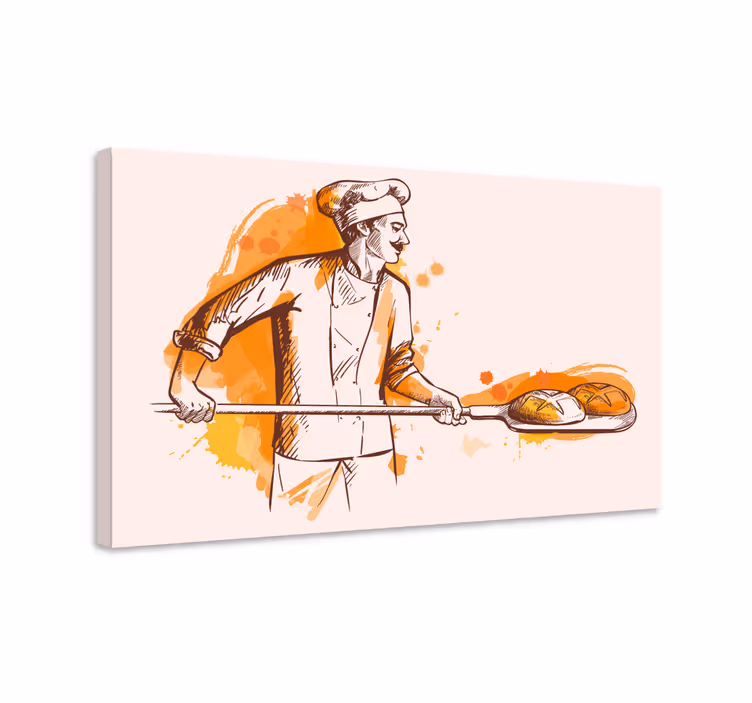 Meyveler kanvas tablo - ekmek tutan fırıncı - TenStickers
