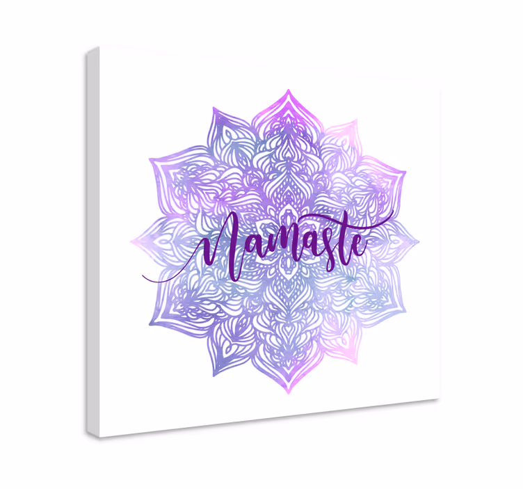 Mor mandala namaste mandala tuval duvar sanatı - TenStickers