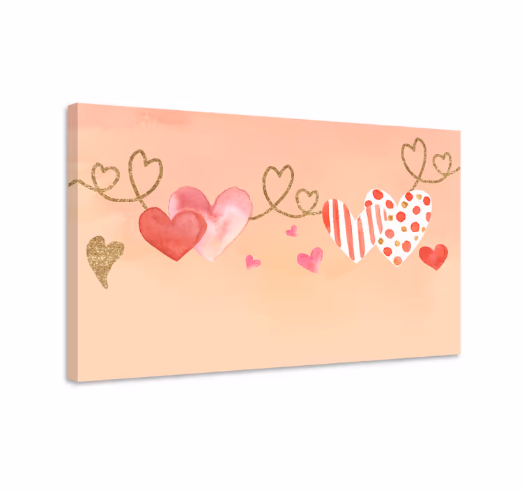Çiçekler ve bitkiler kanvas tablo kalp bağlantısı - TenStickers