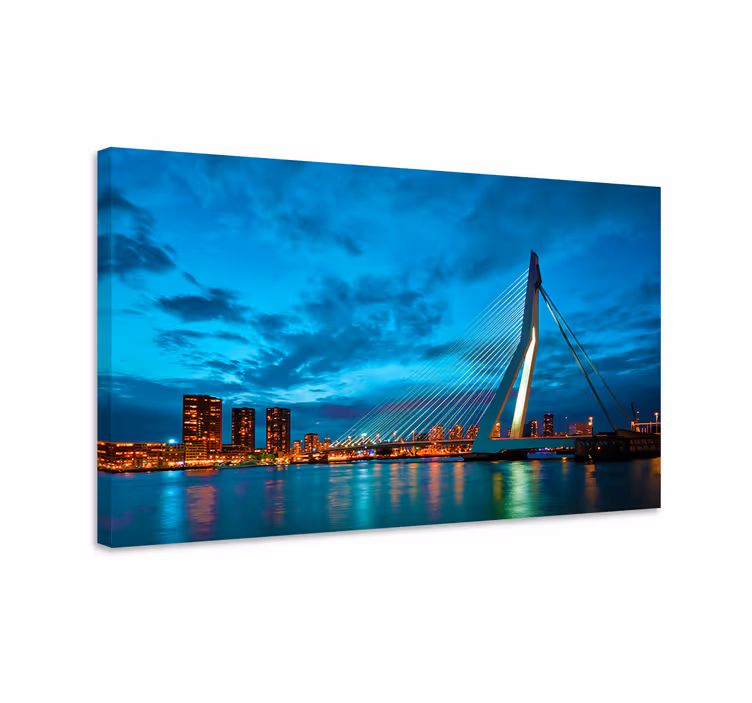 Şehirler ve Ülkeler kanvas tablo rotterdam silueti - TenStickers