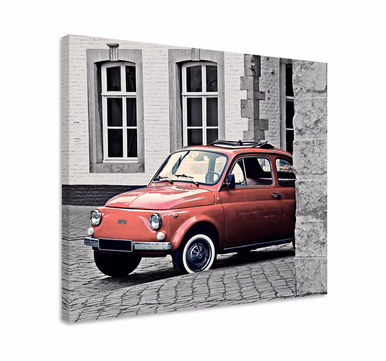 Vintage tablo klasik kırmızı araba - TenStickers