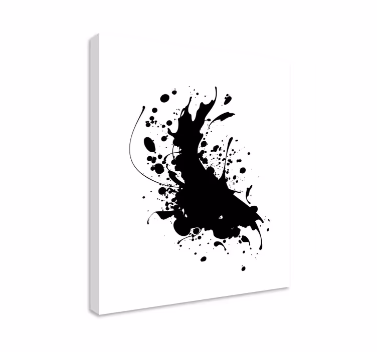 Siyah mürekkep sıçrama tuval sanat baskıları - TenStickers