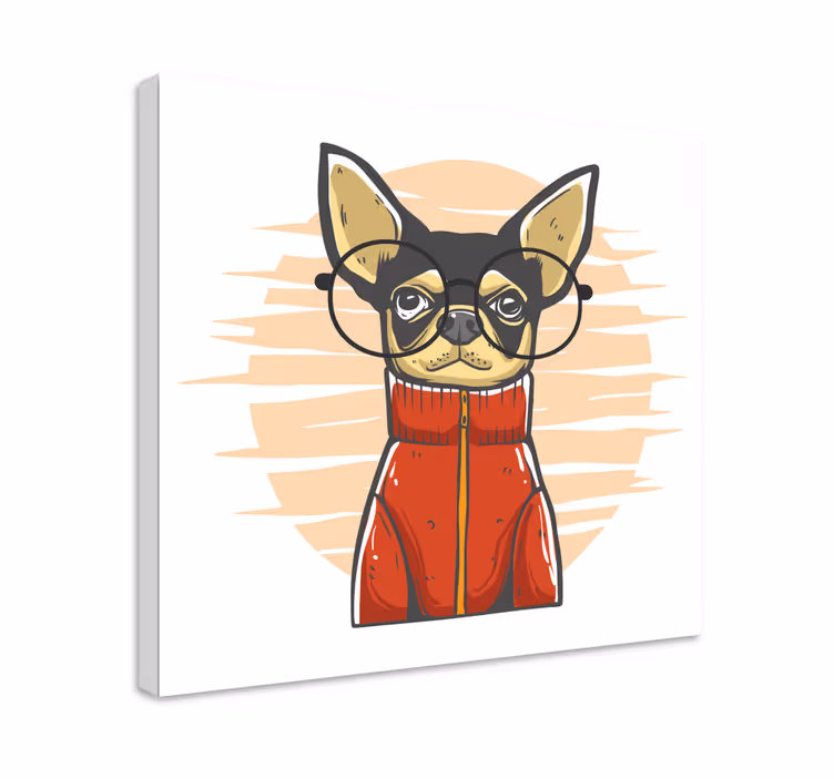 Chiahuahua gözlüklü köpek kanvas tabloları - TenStickers