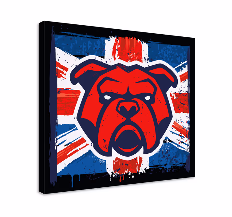 Bulldog ingiliz bayrağı köpek tablo - TenStickers