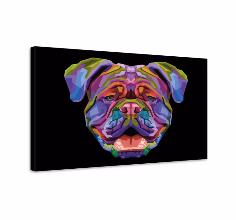 Tam renkli modern köpek kanvas baskılar - TenStickers