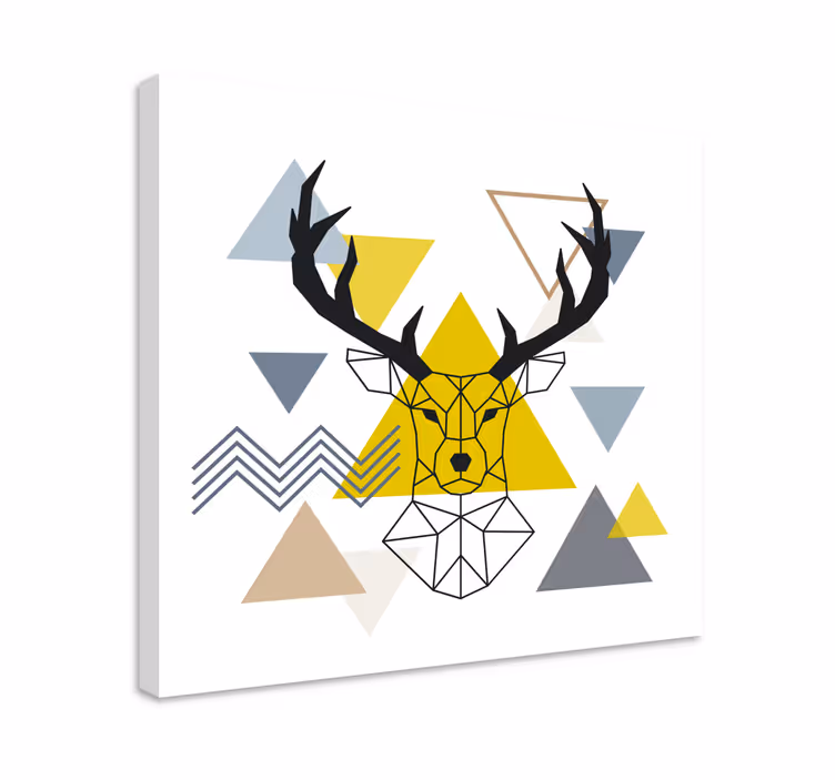 Serin geometrik geyik tuval - TenStickers