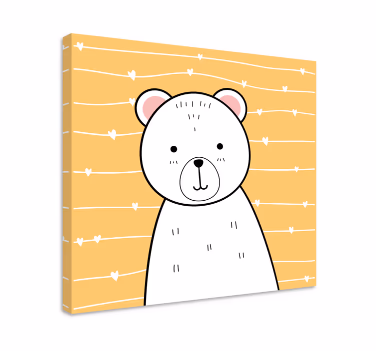 Mutlu ayı hayvan kanvas baskılar - TenStickers