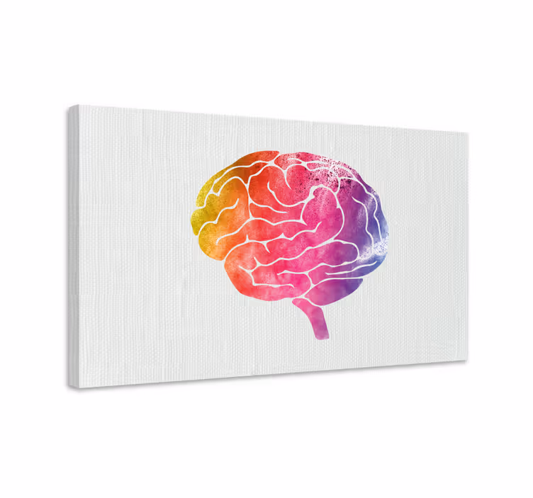 Gökkuşağı beyin soyut tuval duvar sanatı - TenStickers