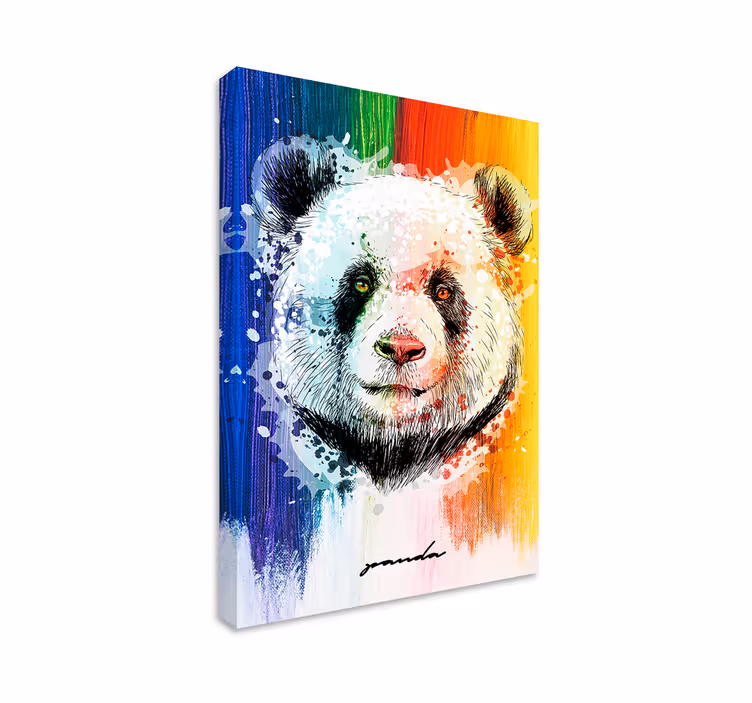 Gökkuşağı panda hayvan kanvas baskılar - TenStickers