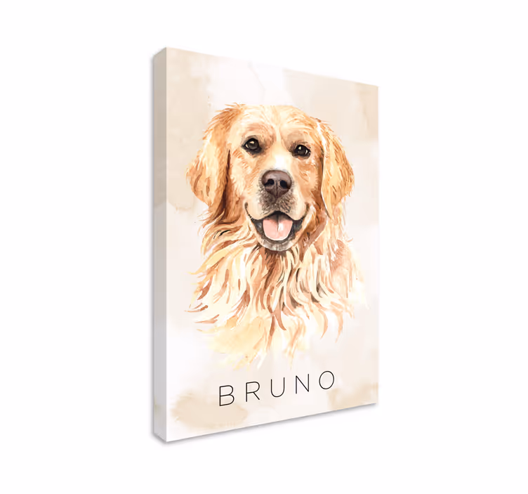 Name'canvas baskılı altın köpek - TenStickers