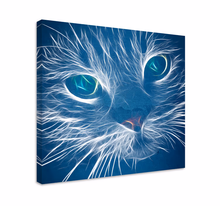 Kanvas baskı mavi soyut kedi - TenStickers