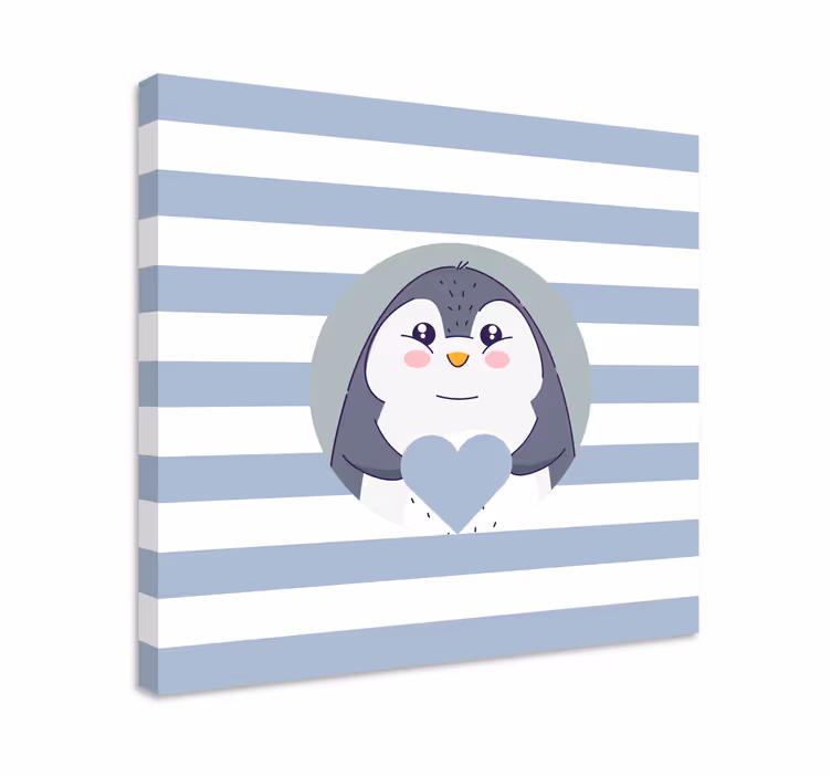 Bebek tablo sevimli penguen sarılması - TenStickers