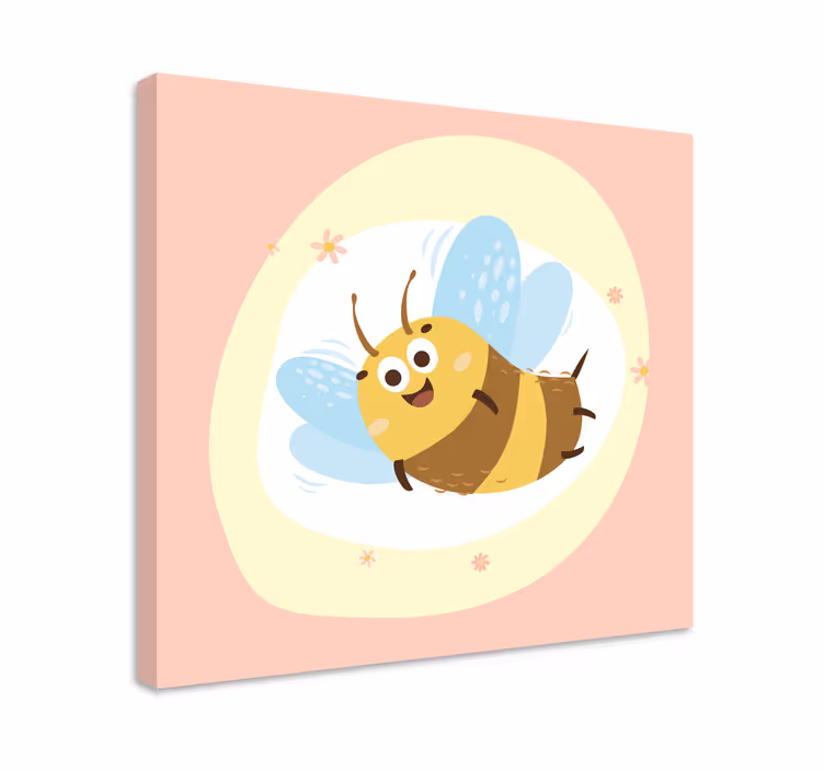 Sevimli çizgi arı iri gözlü kreş tuval - TenStickers