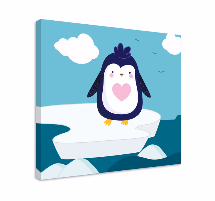 3 boyutlu tablo sevimli penguen karakteri - TenStickers