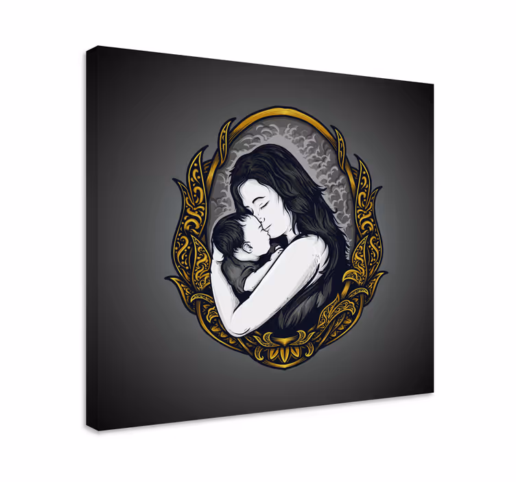 İnsanlar ve karakterler kanvas tablo anne sevgisi - TenStickers