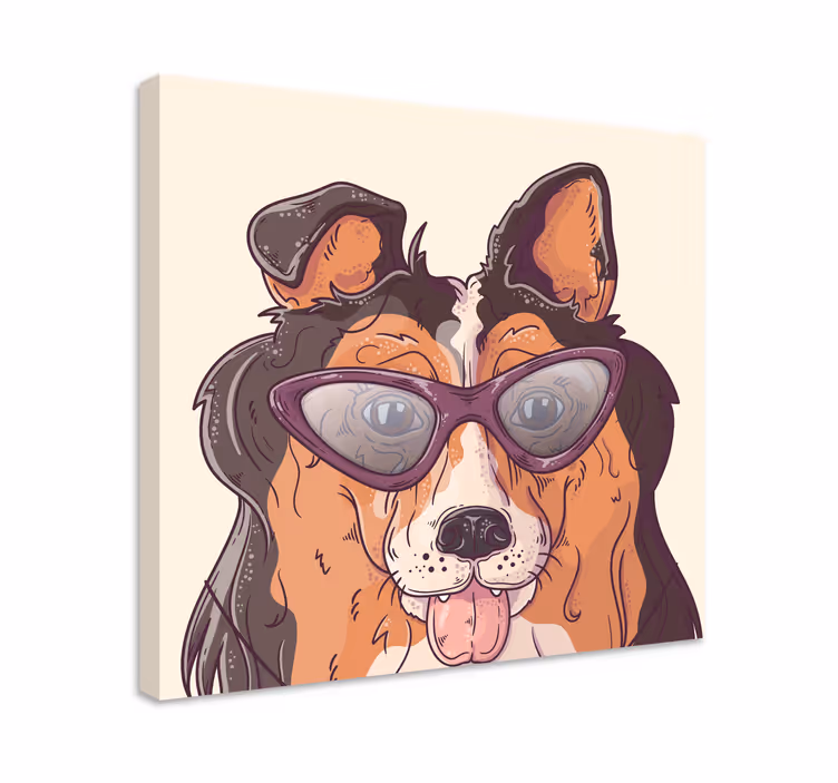 Gözlüklü köpek kanvas tabloları - TenStickers