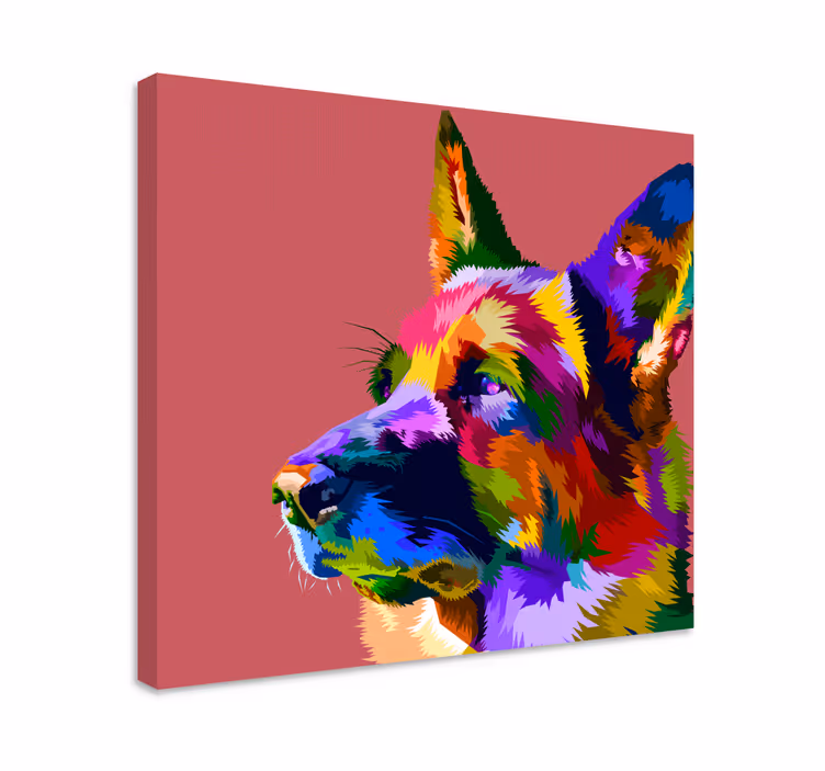 Gökkuşağı alman çoban köpeği kanvas tablolar - TenStickers