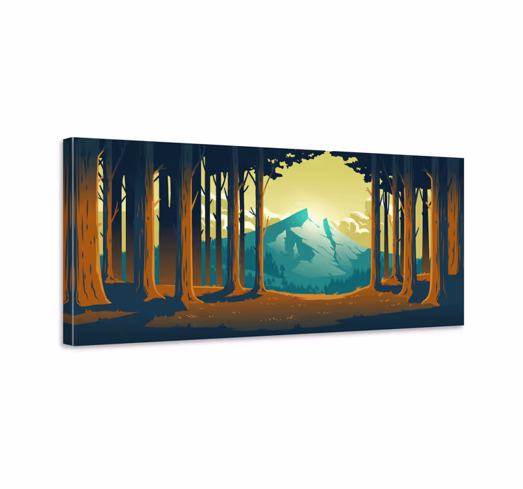 Tablo manzaraları dağ orman manzarası - TenStickers