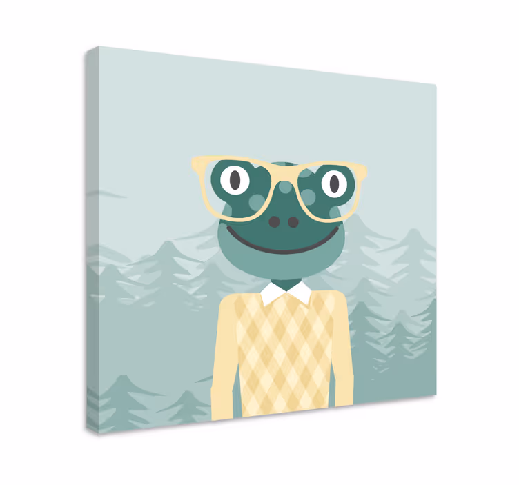 3 boyutlu tablo Şık kurbağa karakteri - TenStickers