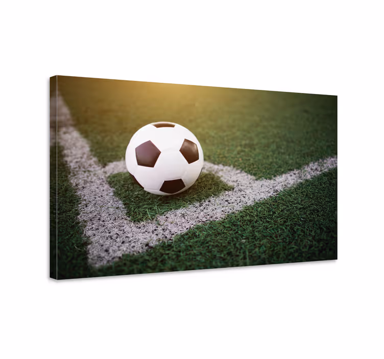 çimenlerin üzerinde güzel futbol genç kanvas baskılar - TenStickers
