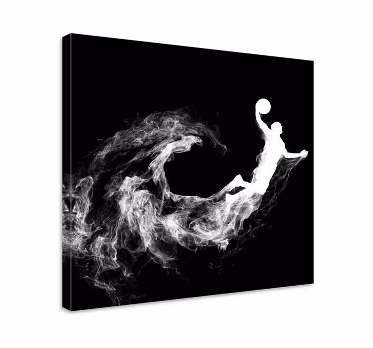 Havalı basketbol silueti genç kanvas baskılar - TenStickers