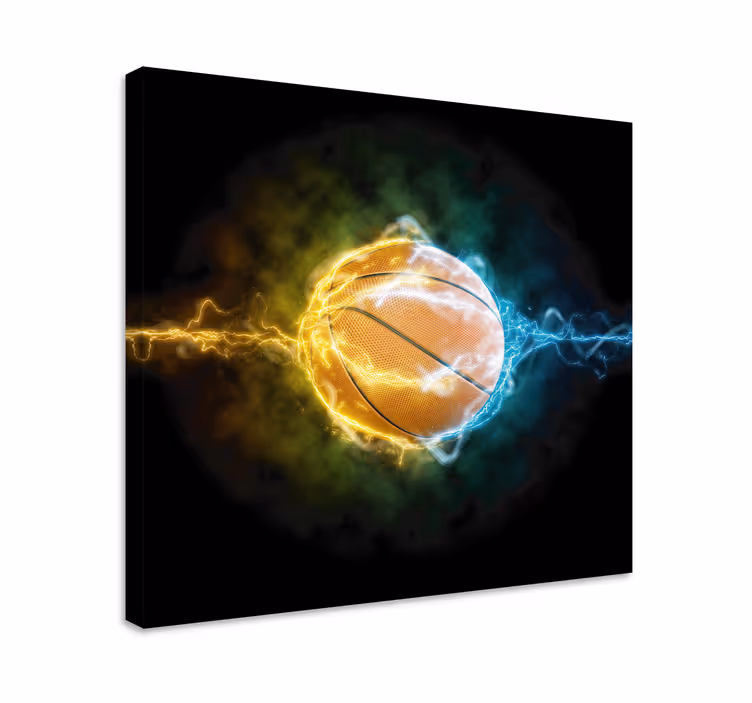 Su ve ateş basketbolu genç kanvas baskılar - TenStickers