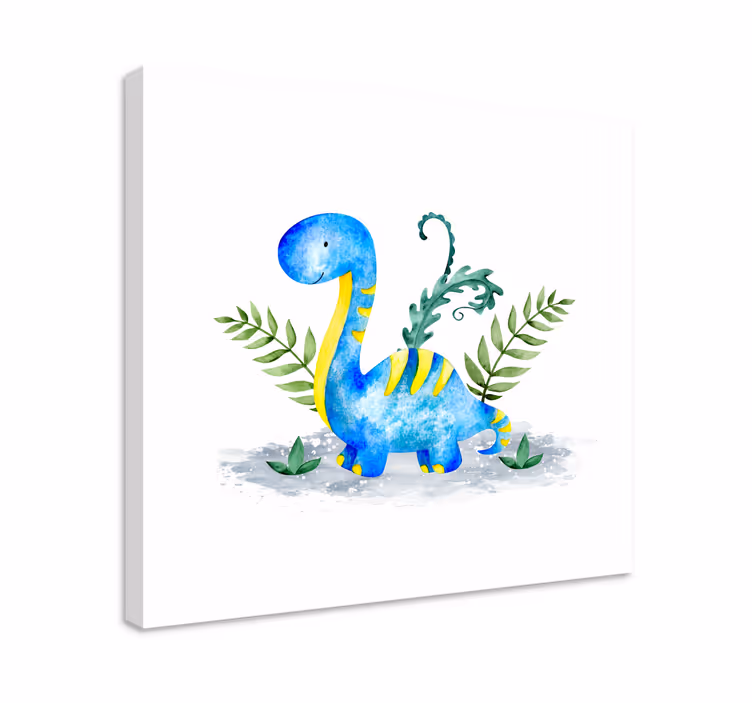 Dinozor kanvas tablo sevimli dinozor karakteri - TenStickers