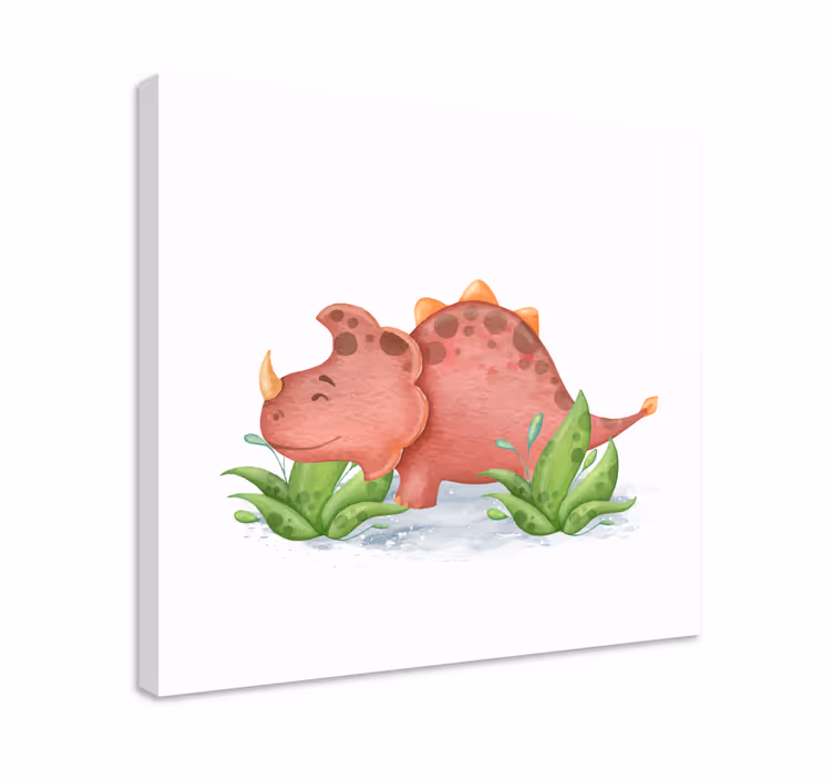 Bebek triceratops dinozor kanvas tablo - TenStickers
