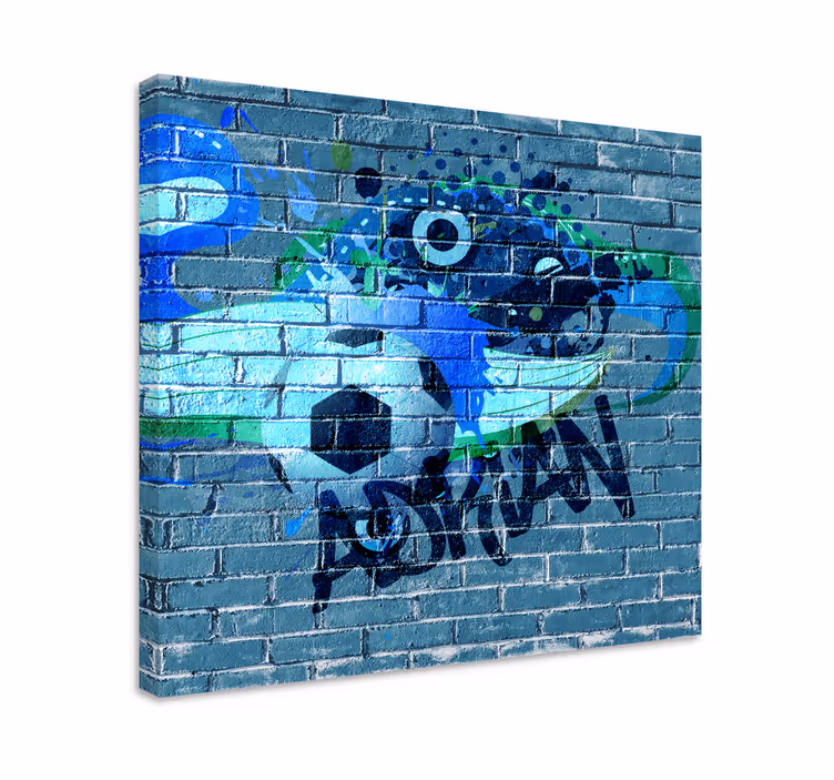 Isim ev kanvas baskılar ile futbol grafiti - TenStickers