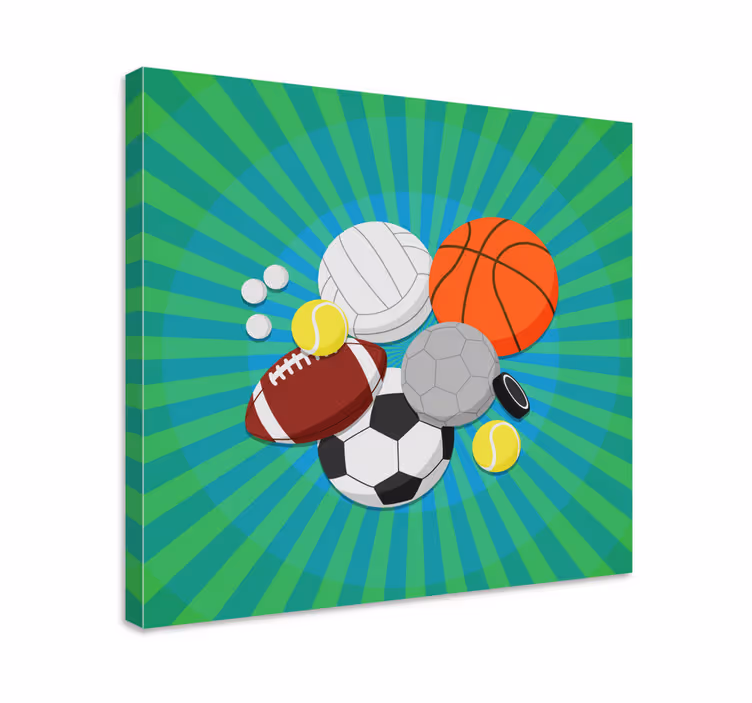 Spor kanvas tablo farklı spor topları - TenStickers