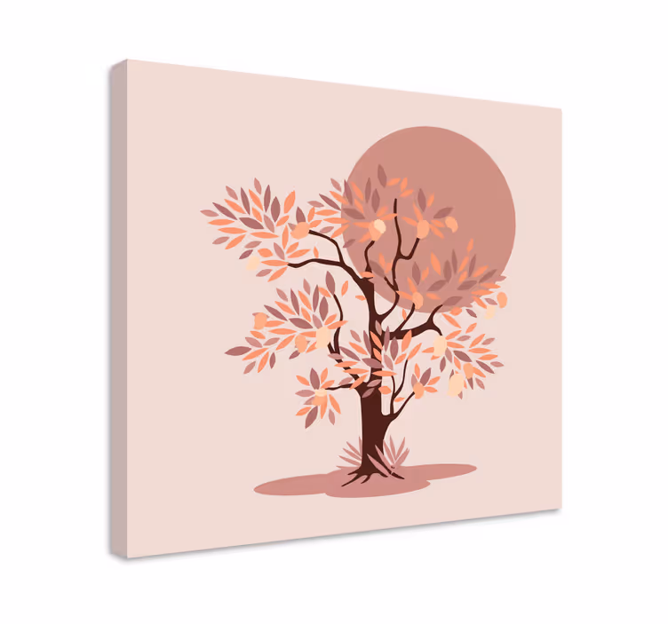 Yaprakları ile mango ağacı duvar sanatı tuval - TenStickers