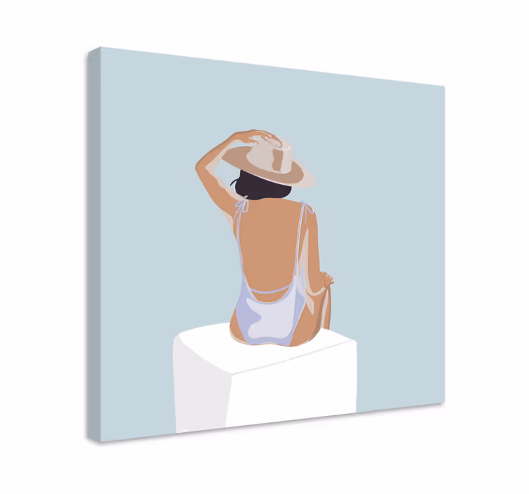Moda kız minimalist tarzı duvar baskıları - TenStickers
