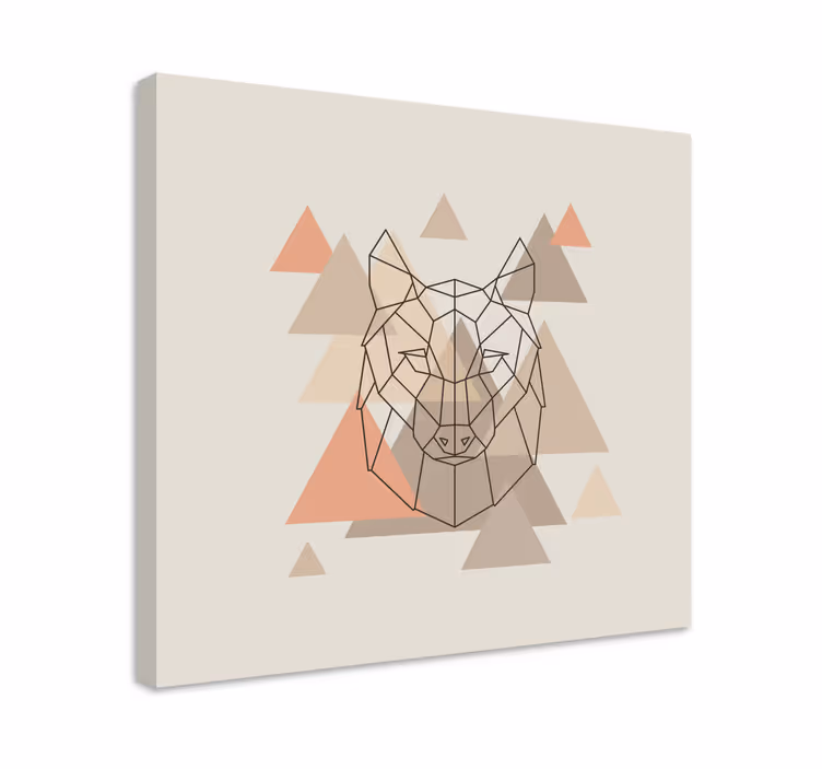 Geometrik kurt illüstrasyon köpek kanvas baskılar - TenStickers