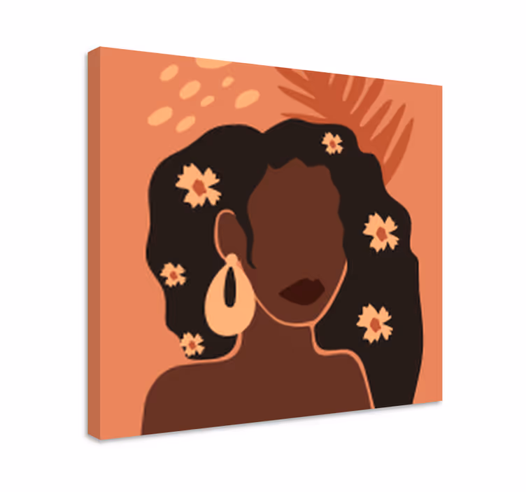 çiçekler çiçek tuval ile estetik kız - TenStickers