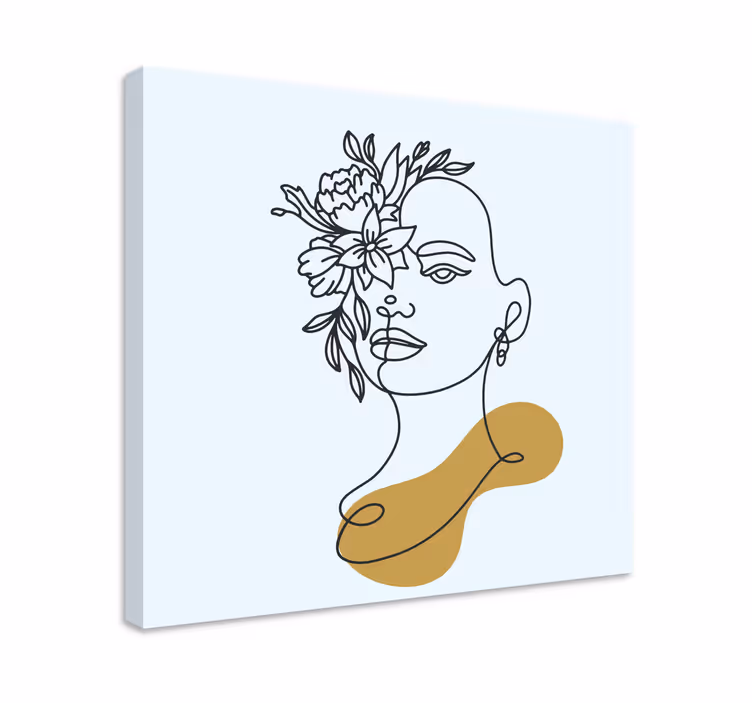 Saçımdaki çiçekler illüstrasyon çiçek tuvali - TenStickers