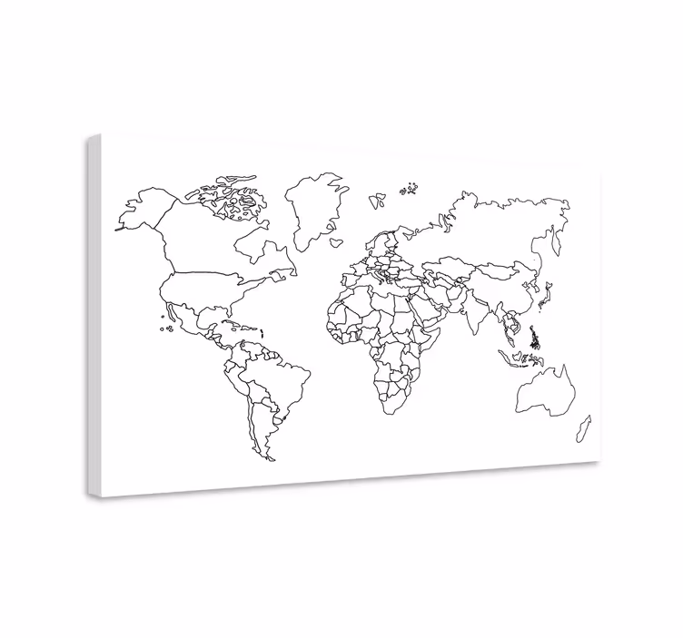 Modern minimal dünya haritası tuvali - TenStickers