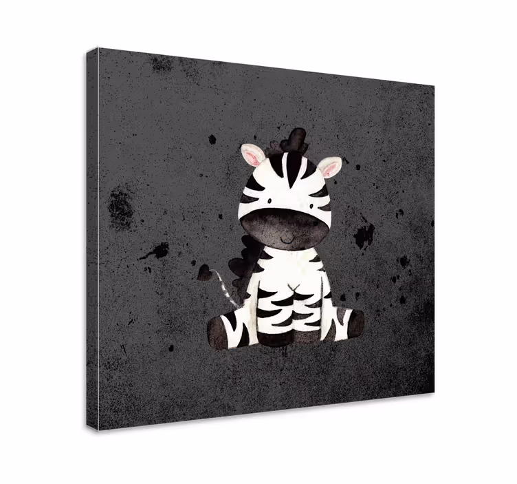 Hayvanlar tablo sevimli zebra karakteri - TenStickers
