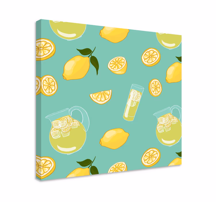 Meyveler kanvas tablo - ferahlatıcı limonata görselliği - TenStickers