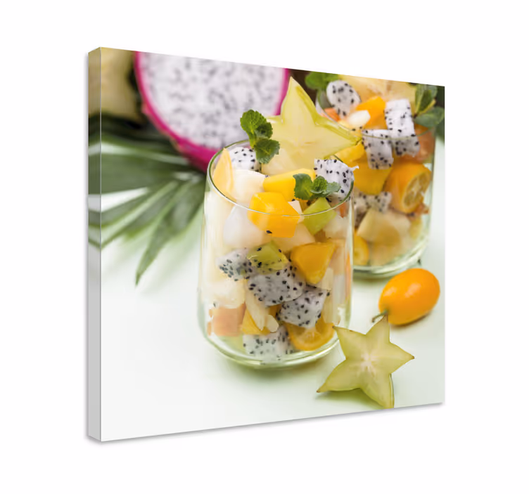 Mango ve yeşil bardaklar meyve tuvali - TenStickers