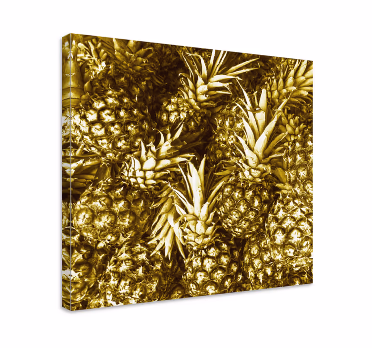 Altın ananas kümesi meyveler kanvas tablo - TenStickers