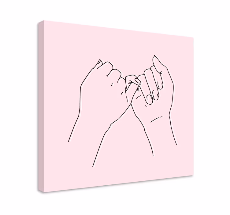 İnsanlar ve karakterler kanvas tablo pembe söz gestürü - TenStickers
